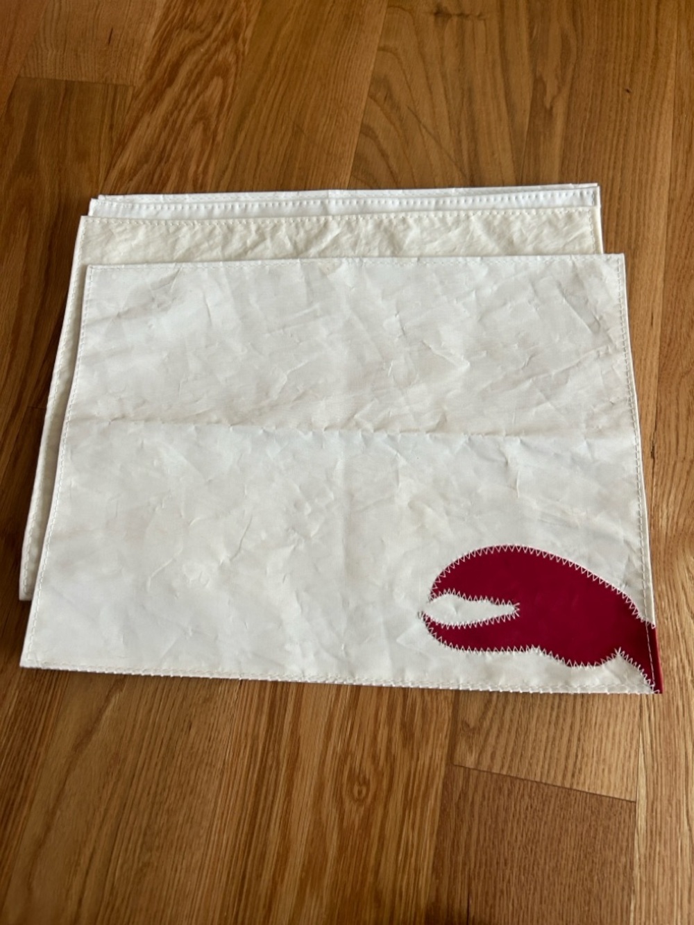 Sea Bags- Portland, Maine- White Placemat with Red Lobster Applique